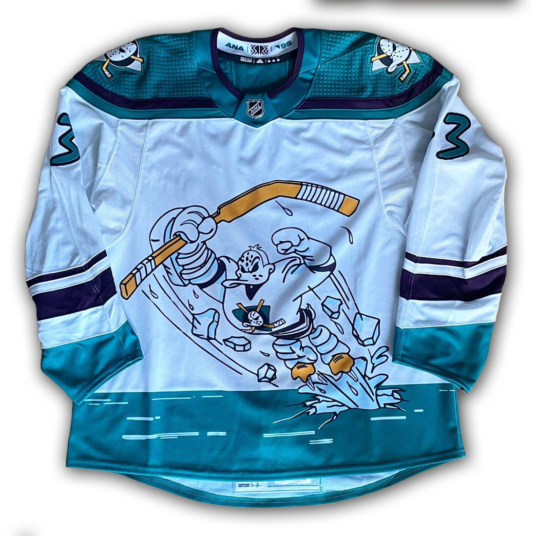 Danton Heinen Game Worn 20/21 Anaheim Ducks Wildwing Reverse Retro Jersey