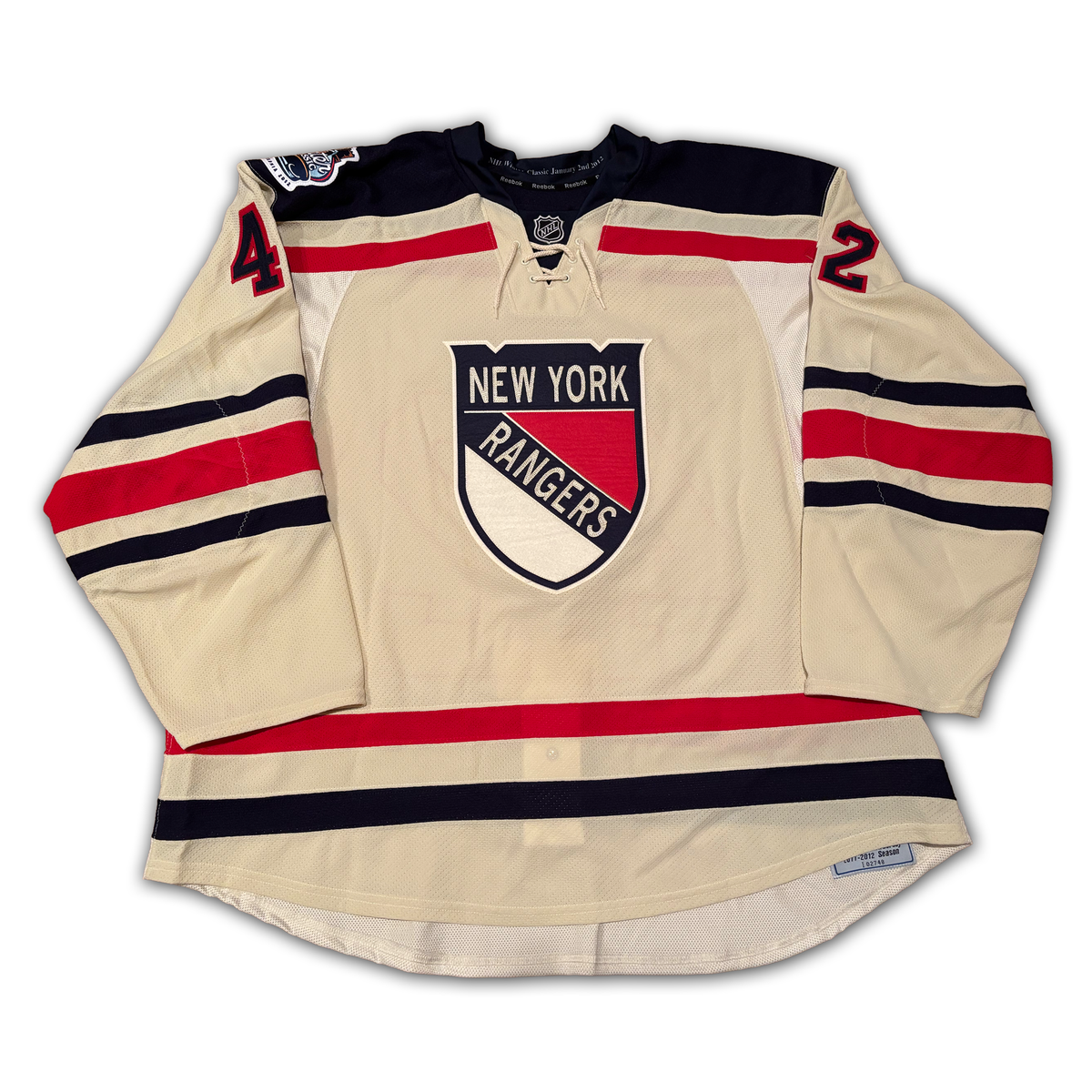 Artem Anisimov Warm Up Worn 2012 New York Rangers Winter Classic Jersey